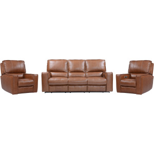 Rockford Verona Saddle Power Reclining Sofa and Two Recliners