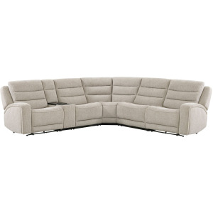 Felix Mari Fawn 6 Piece Zero Gravity Power Reclining Sectional with Beverage Cooler Console