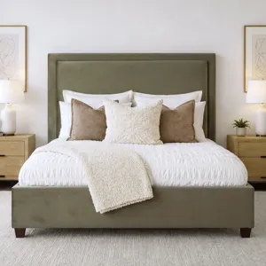 Kimberly Mystical Moss Queen Bed 5/0