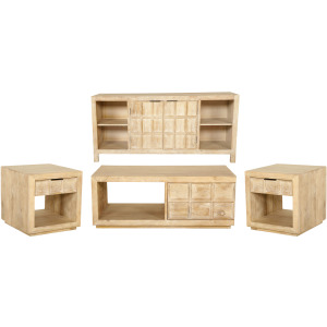 Laguna Rectangular Storage Cocktail Table with 2 End Tables and Console