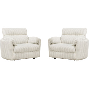 Radius Xl Mega Ivory Extra Wide Power Glider Recliner Two Pack