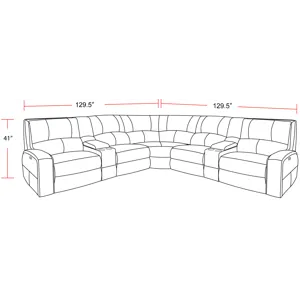 Swift Bourbon 7 Piece Modular Power Reclining Sectional with Power Adjustable Headrests