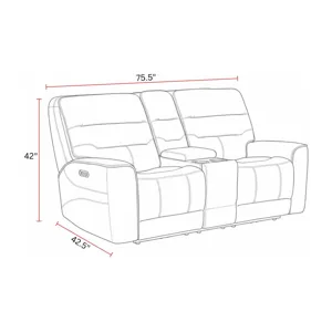 Lawson Sydney Brunette Power Zero Gravity Tilt Console Loveseat P2