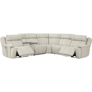 Sausalito Platinum Envy 6 Piece Modular Zero Gravity Power Reclining Sectional with Power Adjustable Headrests