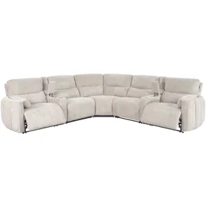 Modesto Buttercream 7 Piece Modular Power Reclining Sectional with Power Adjustable Headrests