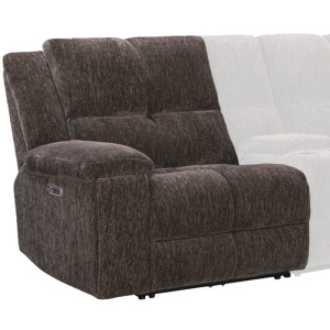 Bronco Power Plush Umber Power Left Arm Facing Zero Gravity Recliner P2