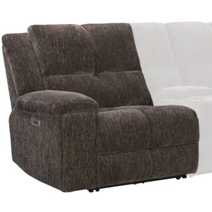 Bronco Power Plush Umber Power Left Arm Facing Zero Gravity Recliner P2