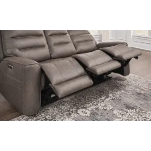 Lawson Sydney Brunette Zero Gravity Triple Power Reclining Sofa with Drop Down Table P2