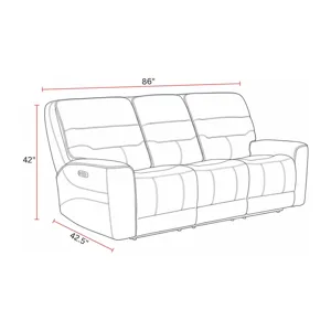 Lawson Sydney Brunette Zero Gravity Triple Power Reclining Sofa with Drop Down Table P2