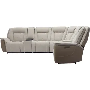Ian Luxe Mocha 7 Piece Modular Zero Gravity Power Reclining Sectional