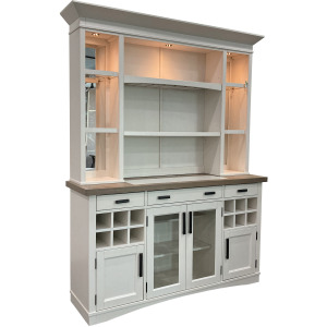 Americana Modern Dining 69 inch Buffet and Hutch with Quartz Insert