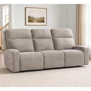 Traxton Jasper Taupe Power Zero Gravity Sofa and Loveseat