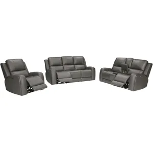 Belmont Autumn Fog Zero Gravity Power Reclining Sofa Loveseat and Recliner