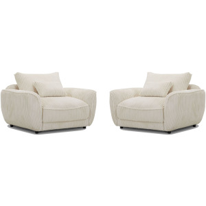 Utopia Mega Ivory Chair and A Half with Lumbar Pillow Two Pack