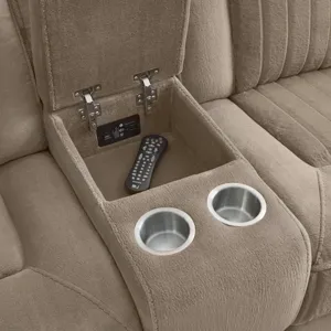 Equinox Mushroom Power Reclining Console Loveseat