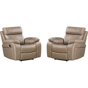 Theon Stokes Toffee Glider Recliner Two Pack