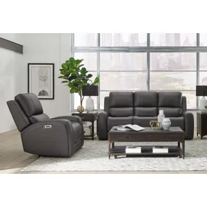 Belmont Autumn Fog Zero Gravity Power Reclining Sofa and Recliner