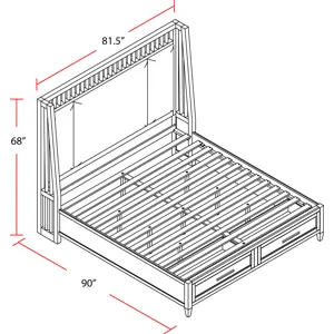 Americana Modern Bedroom King Shelter Bed with Dresser and Mirror