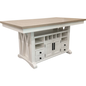 Americana Modern Dining 72 inch Island Counter Height Extendable Dining Table