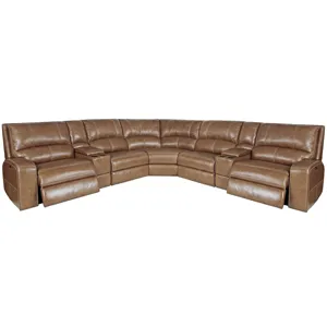 Swift Bourbon 7 Piece Modular Power Reclining Sectional with Power Adjustable Headrests