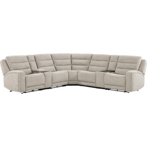 Felix Mari Fawn 7 Piece Zero Gravity Power Reclining Sectional with Beverage Cooler Console