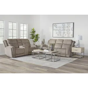 Penfield Frappe Power Reclining Sofa and Loveseat