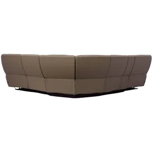 Ian Luxe Mocha 6 Piece Modular Zero Gravity Power Reclining Sectional with Beverage Chiller Console