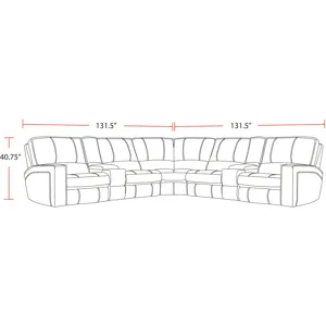 Rockford Verona Saddle 7 Piece Modular Power Reclining Sectional with Power Adjustable Headrests