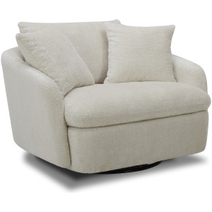 Boomer Utopia Sand Large Swivel Chair with 2 Toss Pillows