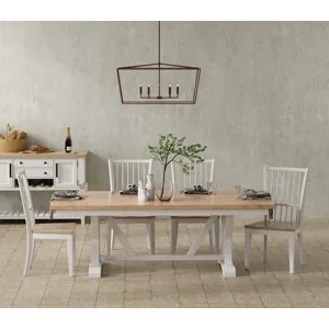 Americana Modern Dining 88 inch Trestle Extendable Dining Table