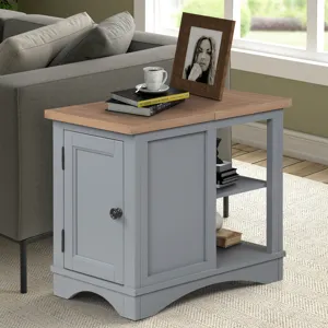 Americana Modern Dove Cocktail Table with 2 Chairside Tables