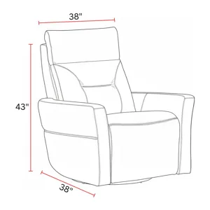Remmington Vintage Navy Power Swivel Glider Recliner P2 Two Pack