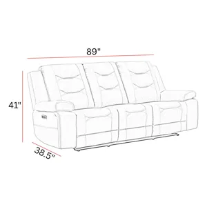 Caldwell Tahoe Fog Power Reclining Sofa P2