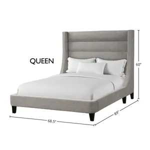 Jacob Luxe Light Grey Queen Bed