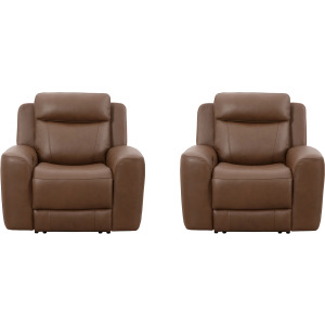 Calgary Autumn Umber Power Recliner Two Pack