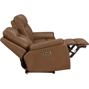 Veracruz Vintage Tan Zero Gravity Power Reclining Sofa Loveseat and Recliner