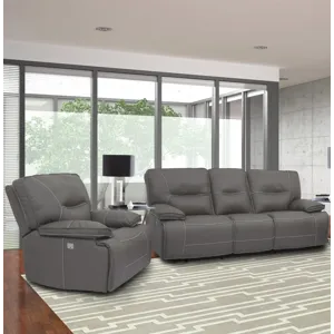 Spartacus Haze Power Reclining Sofa and Recliner