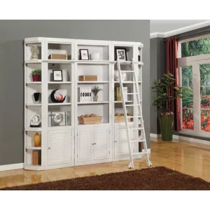 Boca 6 Piece Library Wall with Corner Bookcases