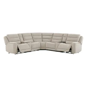 Felix Mari Fawn 7 Piece Zero Gravity Power Reclining Sectional with Beverage Cooler Console