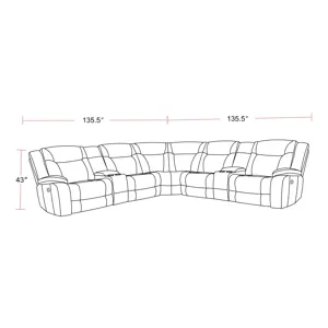 Blake Desert Taupe 7 Piece Modular Reclining Sectional and Entertainment Console