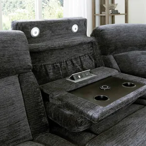 Dalton Lucky Charcoal 7 Piece Modular Power Reclining Sectional with Power Adjustable Headrests