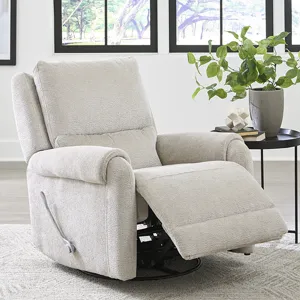 Gentry Ecru Mist Manual Swivel Glider Recliner Two Pack