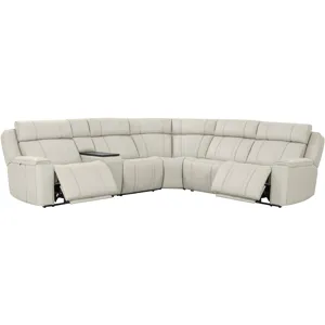 Sausalito Platinum Envy 6 Piece Modular Zero Gravity Power Reclining Sectional with Power Adjustable Headrests