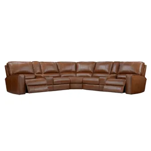 Rockford Verona Saddle 7 Piece Modular Power Reclining Sectional with Power Adjustable Headrests