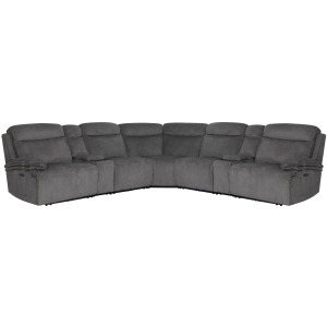 Alpine Airy Midnight 7 Piece Zero Gravity Power Reclining Sectional with Power Adjustable Headrests