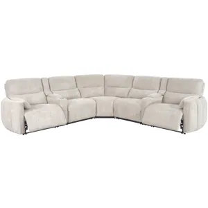 Modesto Buttercream 7 Piece Modular Power Reclining Sectional with Power Adjustable Headrests
