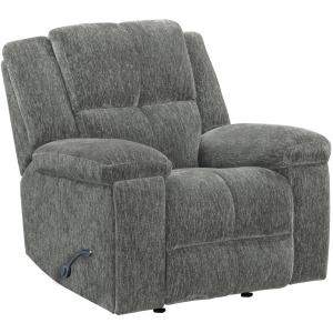 Bronco Plush Charcoal Manual Rocker Recliner