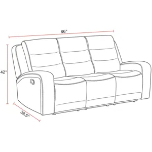 Napa Wrangler Clay Manual Triple Recline Sofa