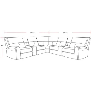 Polaris Kahlua 7 Piece Modular Power Reclining Sectional with Power Adjustable Headrests