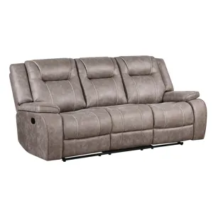 Blake Desert Taupe Manual Reclining Sofa and Loveseat